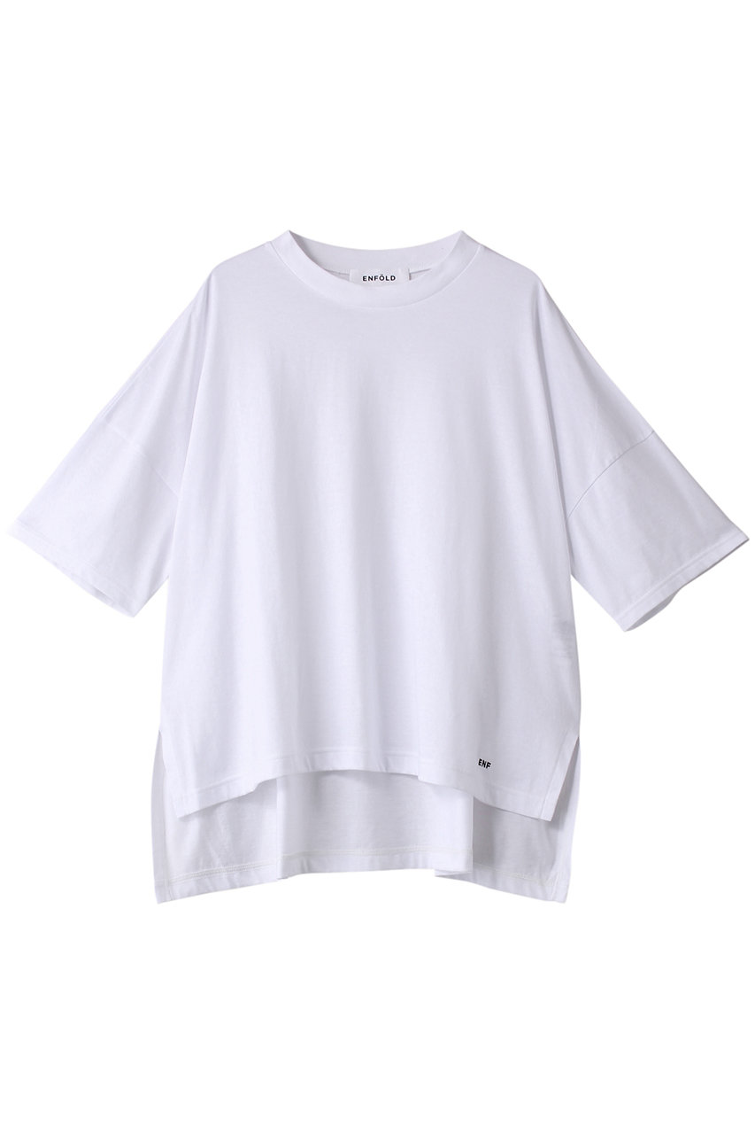ENFOLD 【ELLE SHOP 15th限定】ソフト天竺スリットBIG Tシャツ (ホワイト, 38) エンフォルド ELLE SHOP