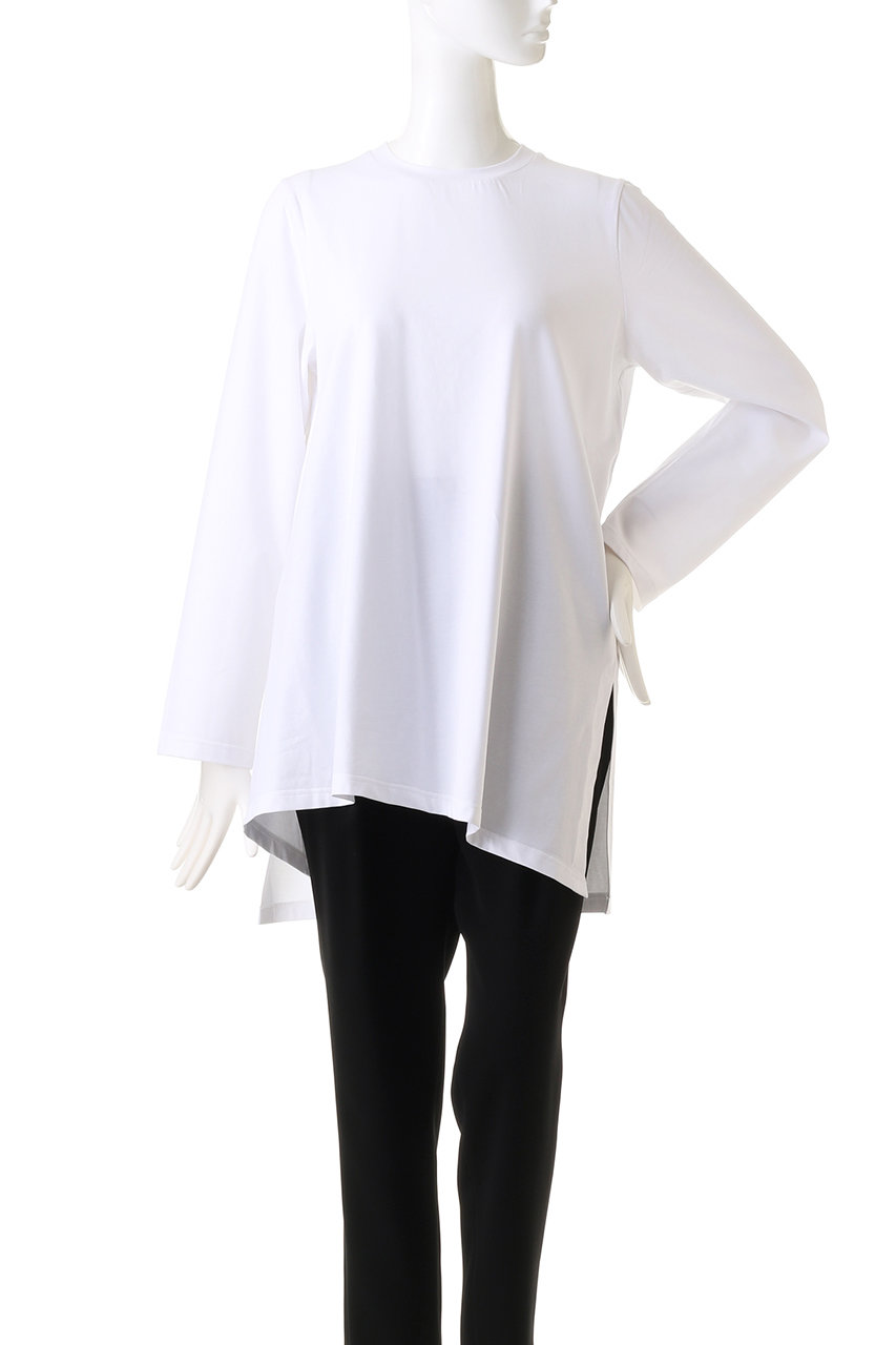 Enfold エンフォルド Knit Cut Layered ドッキングロングtシャツ ブラック の通販 Elleshop エル ショップ