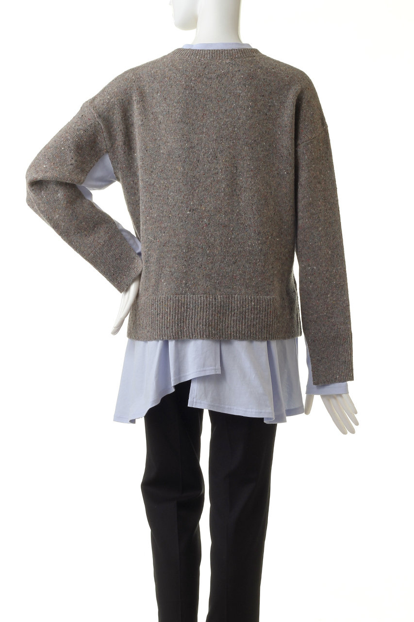 KNIT×CUTコンビ フレアヘムプルオーバー