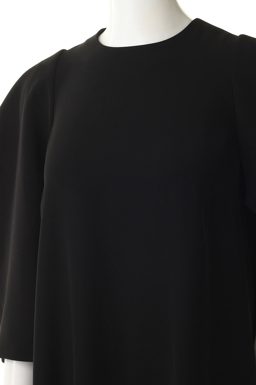 Enfold エンフォルド Peツイル アシンメトリーフレア ドレス ワンピース ブラック の通販 Elleshop エル ショップ