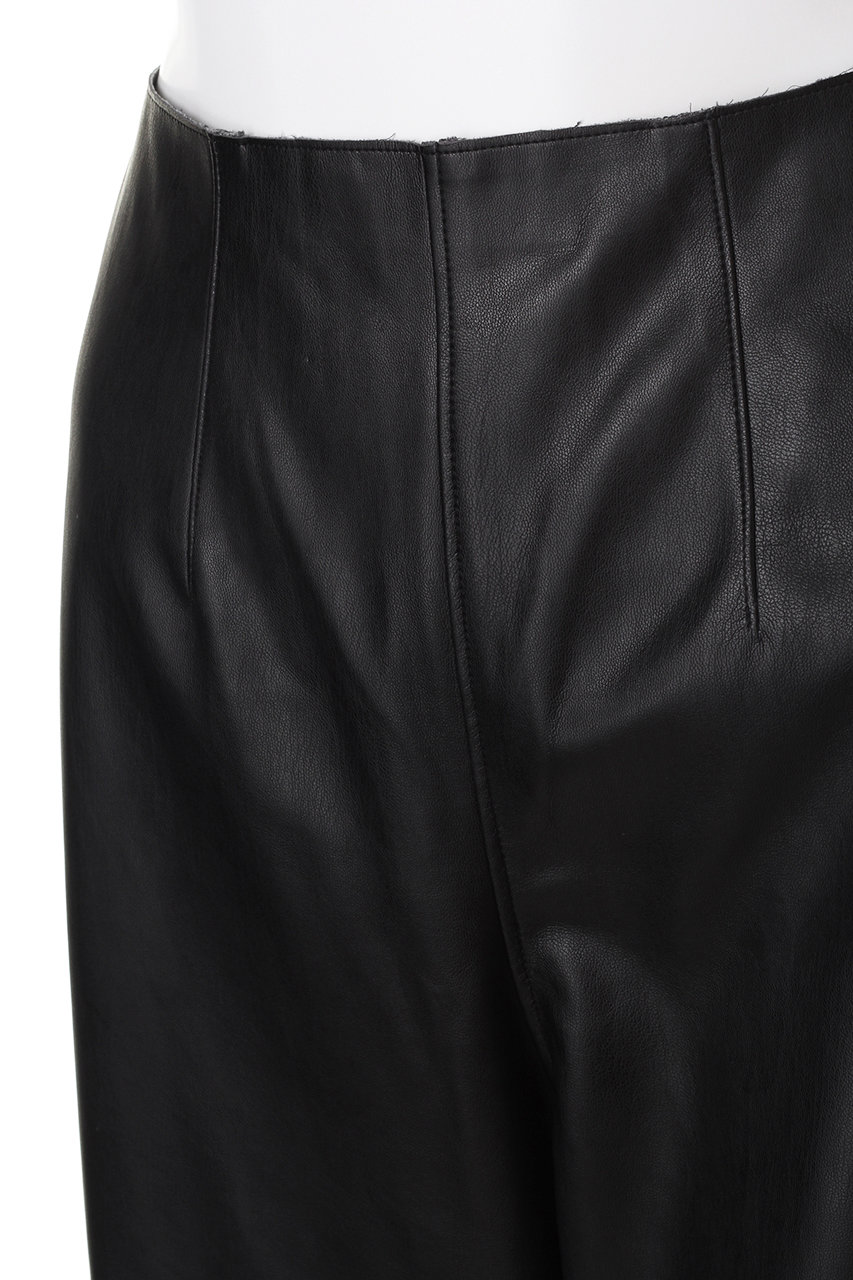 Synthetic leather クロップドワイドTR/パンツ