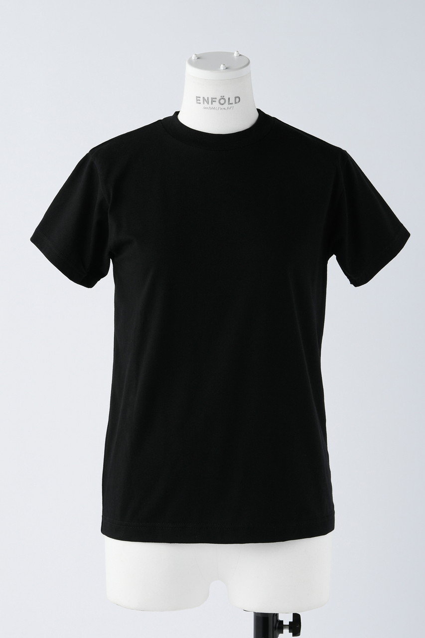 ＜ELLE SHOP＞ ENFOLD スビン天竺 コンパクト T/SH Tシャツ (ブラック 38) エンフォルド ELLE SHOP