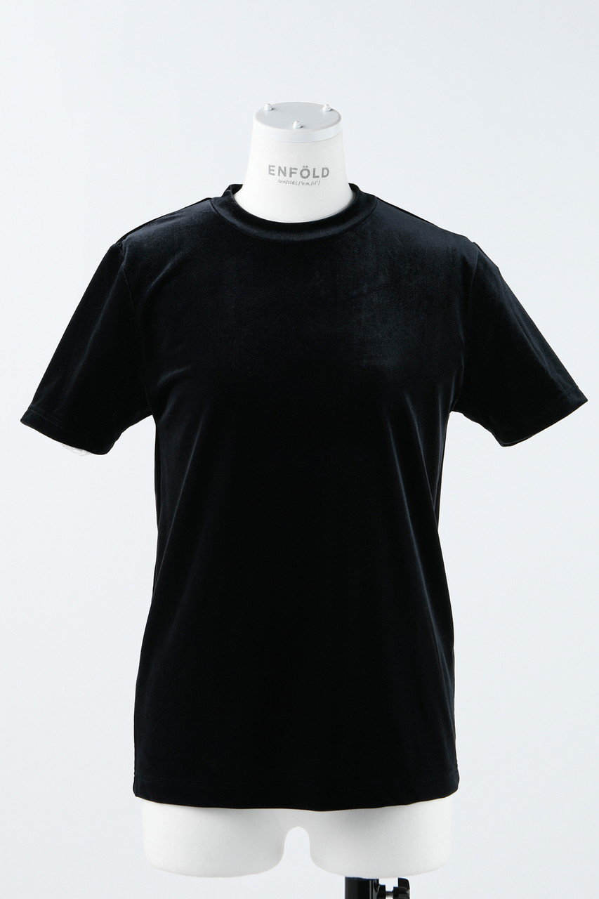 8,750円【新品】エンフォルド ENFOLD ベロアTシャツ 38 黒