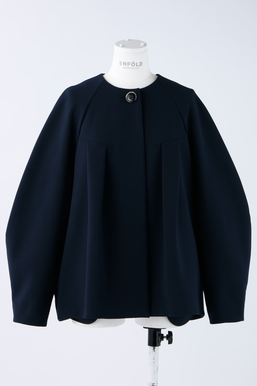 ENFOLD ダブルクロス タック立体 JK/ジャケット (ダークネイビー, 38) エンフォルド ELLE SHOP ENFOLD ダブルクロス タック立体 JK/ジャケット (ダークネイビー, 38) エンフォルド ELLE SHOP