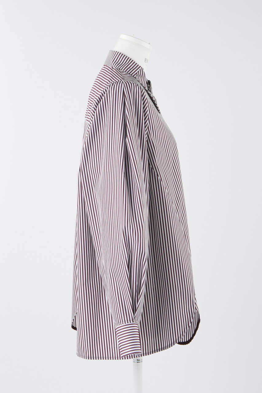 ENFOLD(エンフォルド)｜C/PEストライプ Hole Collar SH/シャツ