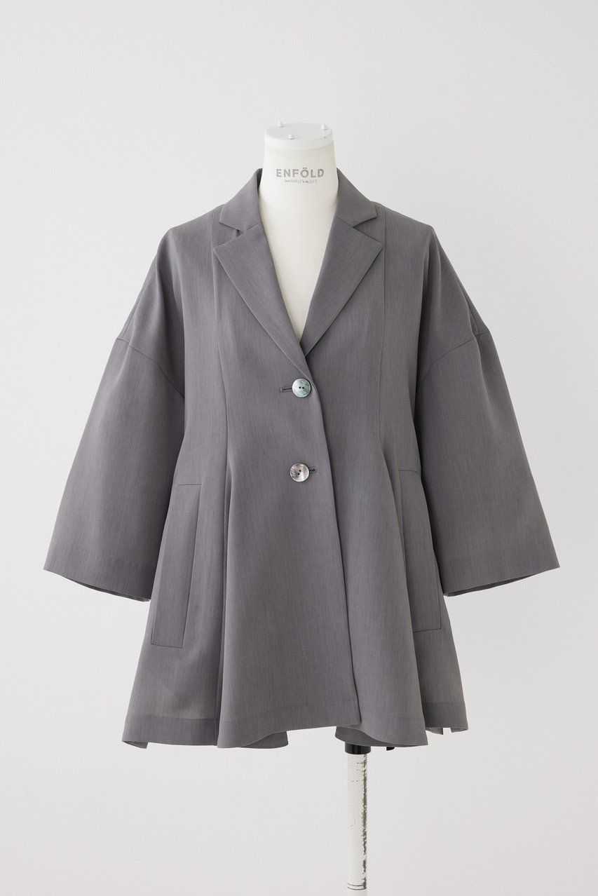 ENFOLD Comfortable Twill BOX JK/ジャケット (チャコールグレー, 36) エンフォルド ELLE SHOP ENFOLD Comfortable Twill BOX JK/ジャケット (チャコールグレー, 36) エンフォルド ELLE SHOP