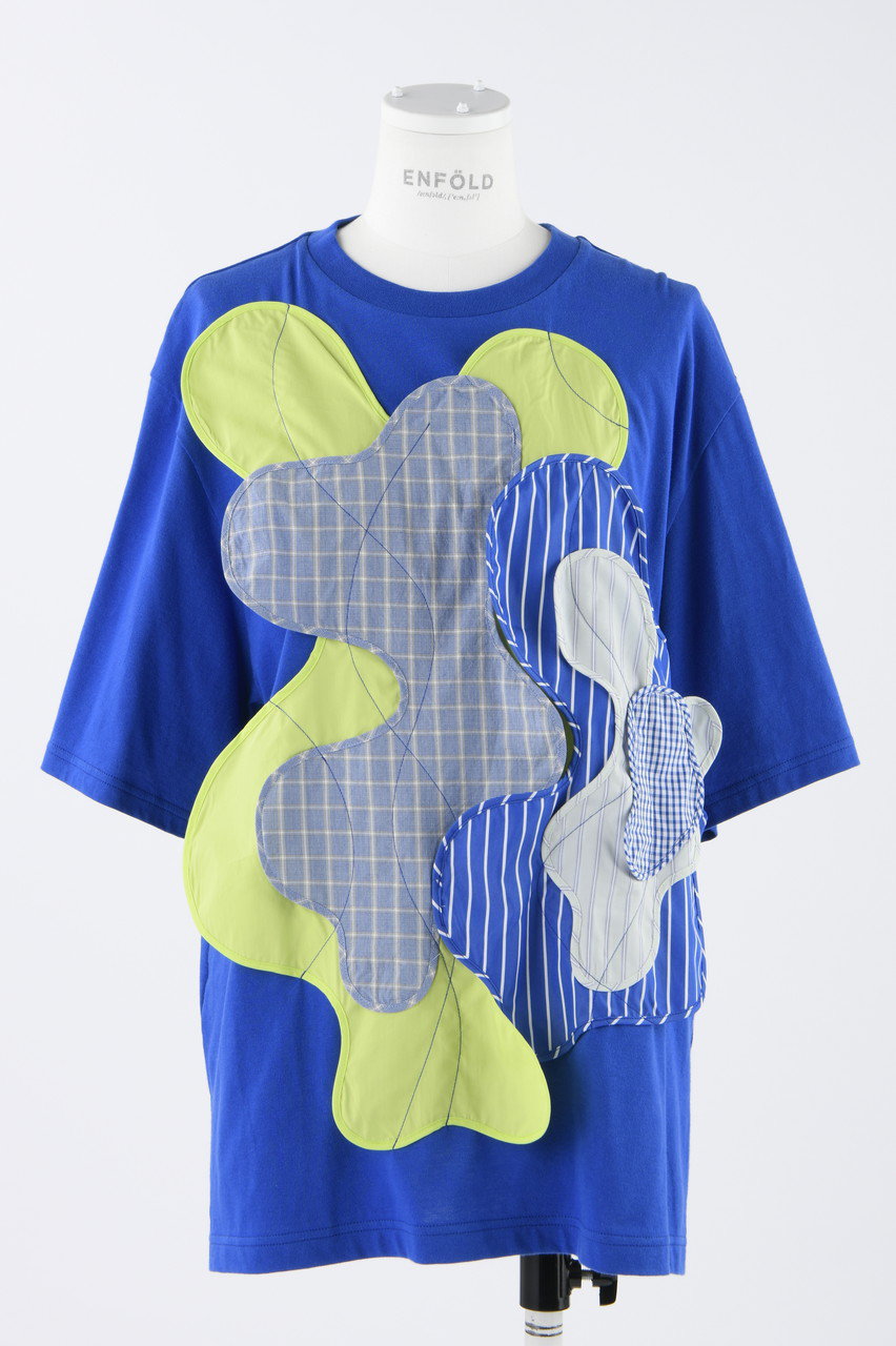 ENFOLD ソフト天竺 デコラWave T/SH Tシャツ (ブルー, 38) エンフォルド ELLE SHOP ENFOLD ソフト天竺 デコラWave T/SH Tシャツ (ブルー, 38) エンフォルド ELLE SHOP