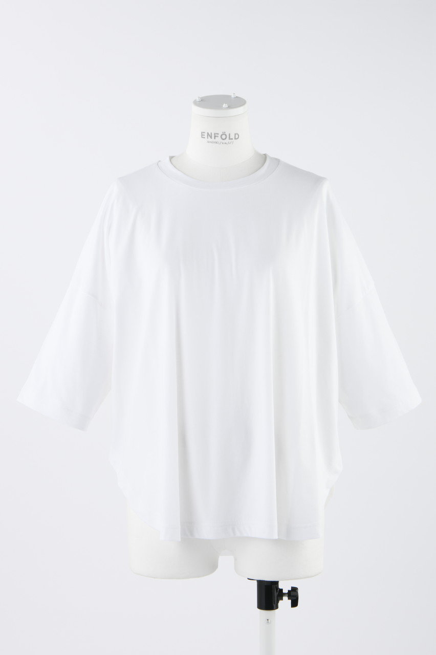 ENFOLD コンパクト天竺 ルーズBOX T/SH Tシャツ (ホワイト, 38) エンフォルド ELLE SHOP