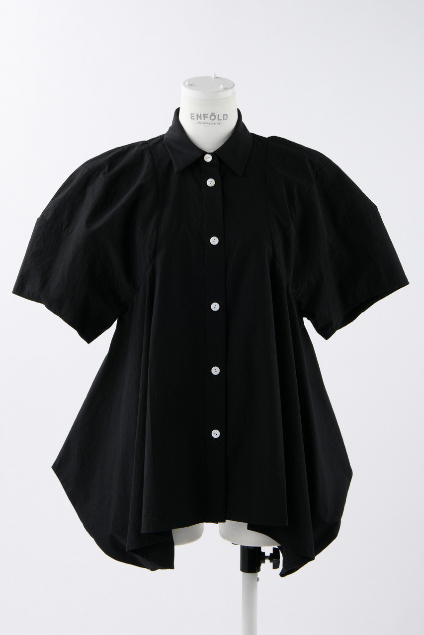 ENFOLD Washedタイプライター シルエット SH/シャツ (ブラック, 38) エンフォルド ELLE SHOP ENFOLD Washedタイプライター シルエット SH/シャツ (ブラック, 38) エンフォルド ELLE SHOP