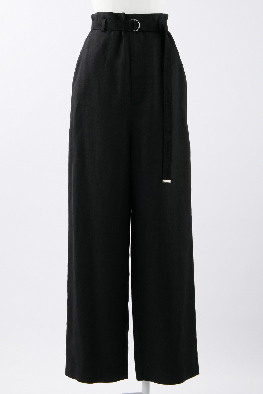 ENFOLD Soft Linen ベルトワイド TR/トラウザー・パンツ (ブラック, 36) エンフォルド ELLE SHOP ENFOLD Soft Linen ベルトワイド TR/トラウザー・パンツ (ブラック, 36) エンフォルド ELLE SHOP