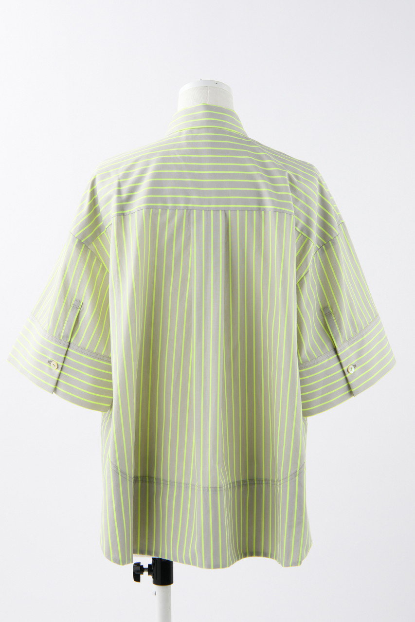 【メーカー再生品】 ENFOLD(エンフォルド)｜Neon SH/シャツ 立体5分袖 Stripe トップス