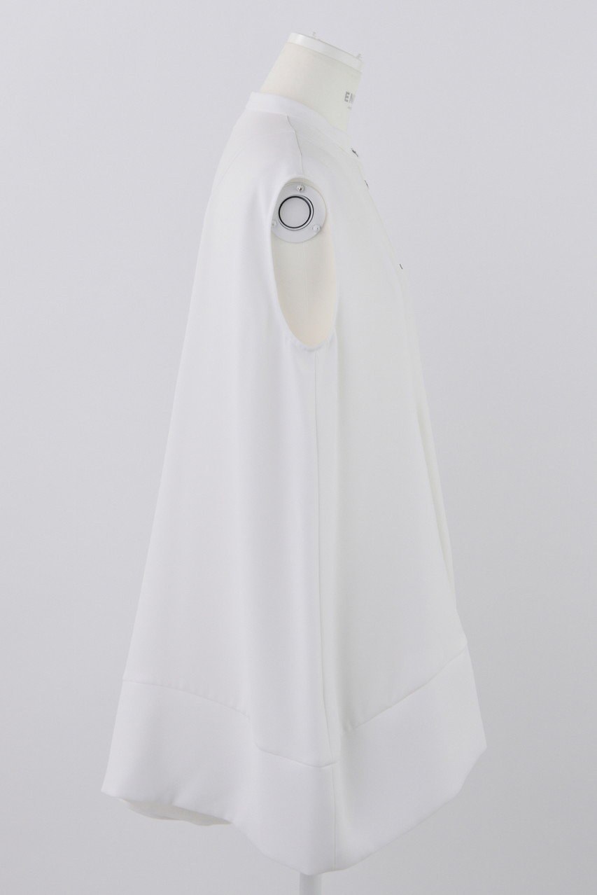 エンフォルド　ブラウス ENFOLD(エンフォルド)｜PEツイル 立体フレアヘム BL/ブラウス/ホワイト