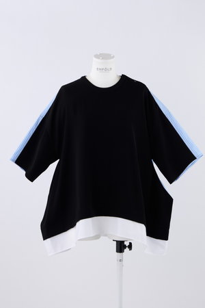 直販半額ENFOLD コンビシャツ　カーキ シャツ/ブラウス(半袖/袖なし)
