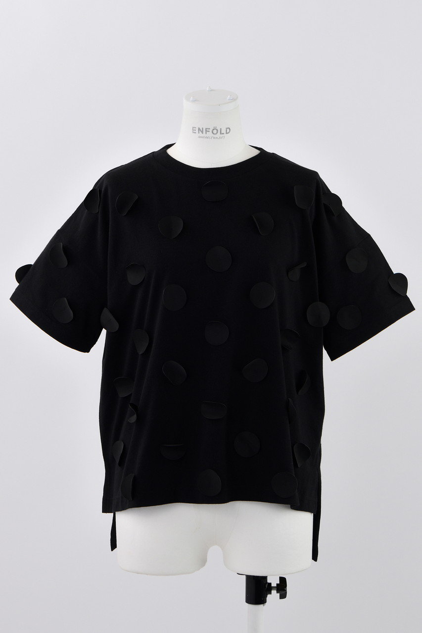 ENFOLD ソフト天竺 ドットT/SH Tシャツ (ブラック, 38) エンフォルド ELLE SHOP ENFOLD ソフト天竺 ドットT/SH Tシャツ (ブラック, 38) エンフォルド ELLE SHOP