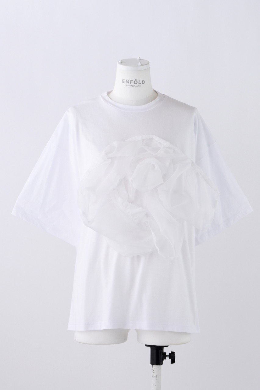 ENFOLD Royal Organic オーガンジー T/SH Tシャツ (ホワイト, 38) エンフォルド ELLE SHOP ENFOLD Royal Organic オーガンジー T/SH Tシャツ (ホワイト, 38) エンフォルド ELLE SHOP