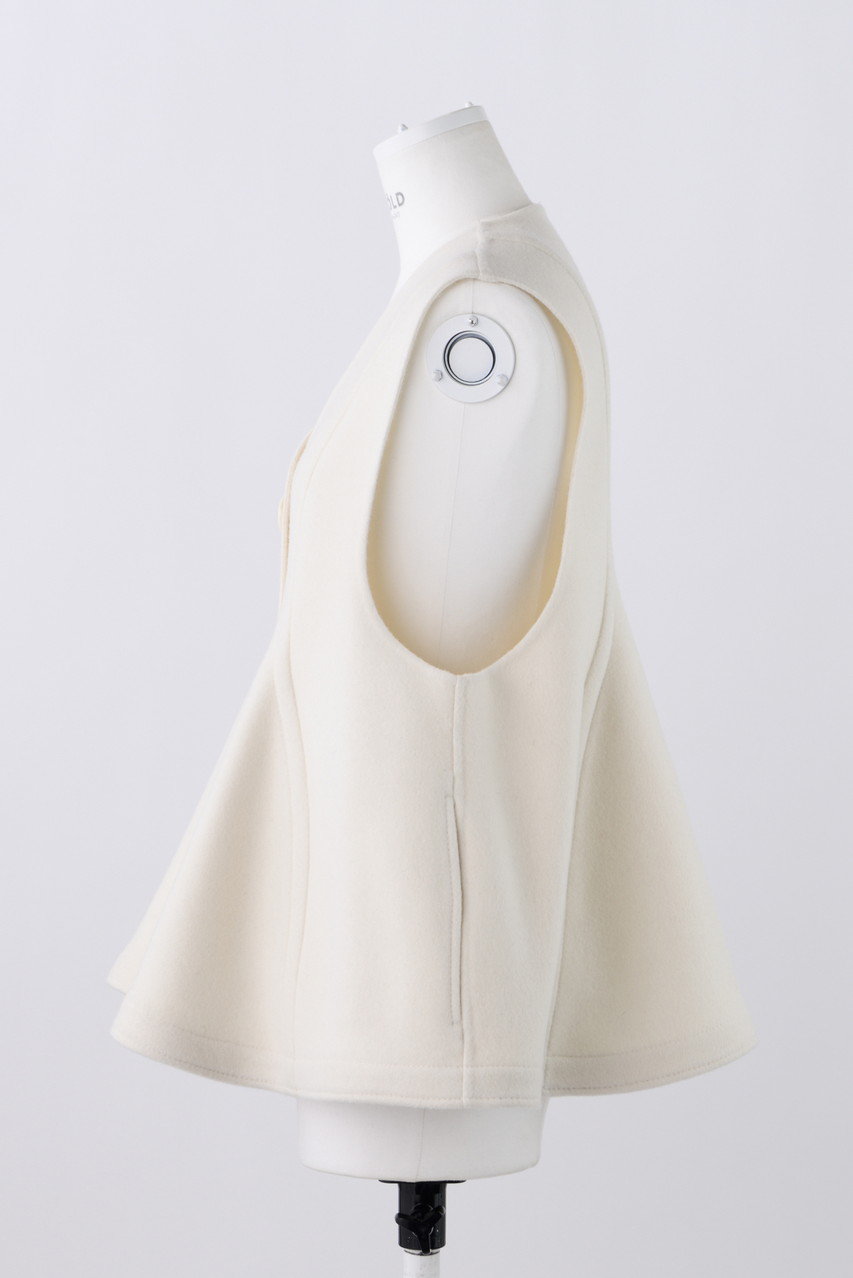 ENFOLD(エンフォルド)｜フリースメルトン シーム立体ベスト/ホワイト