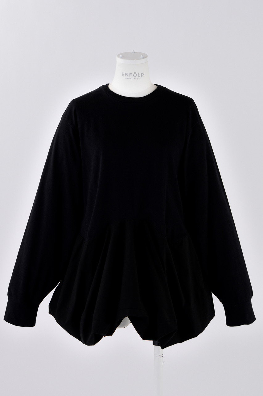 ENFOLD モダン天竺 スクエアペプラム ロンT (ブラック, 38) エンフォルド ELLE SHOP ENFOLD モダン天竺 スクエアペプラム ロンT (ブラック, 38) エンフォルド ELLE SHOP