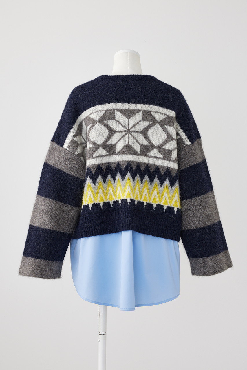 ENFOLD(エンフォルド)｜MALIA Mix Knit P.O/プルオーバー/ダーク