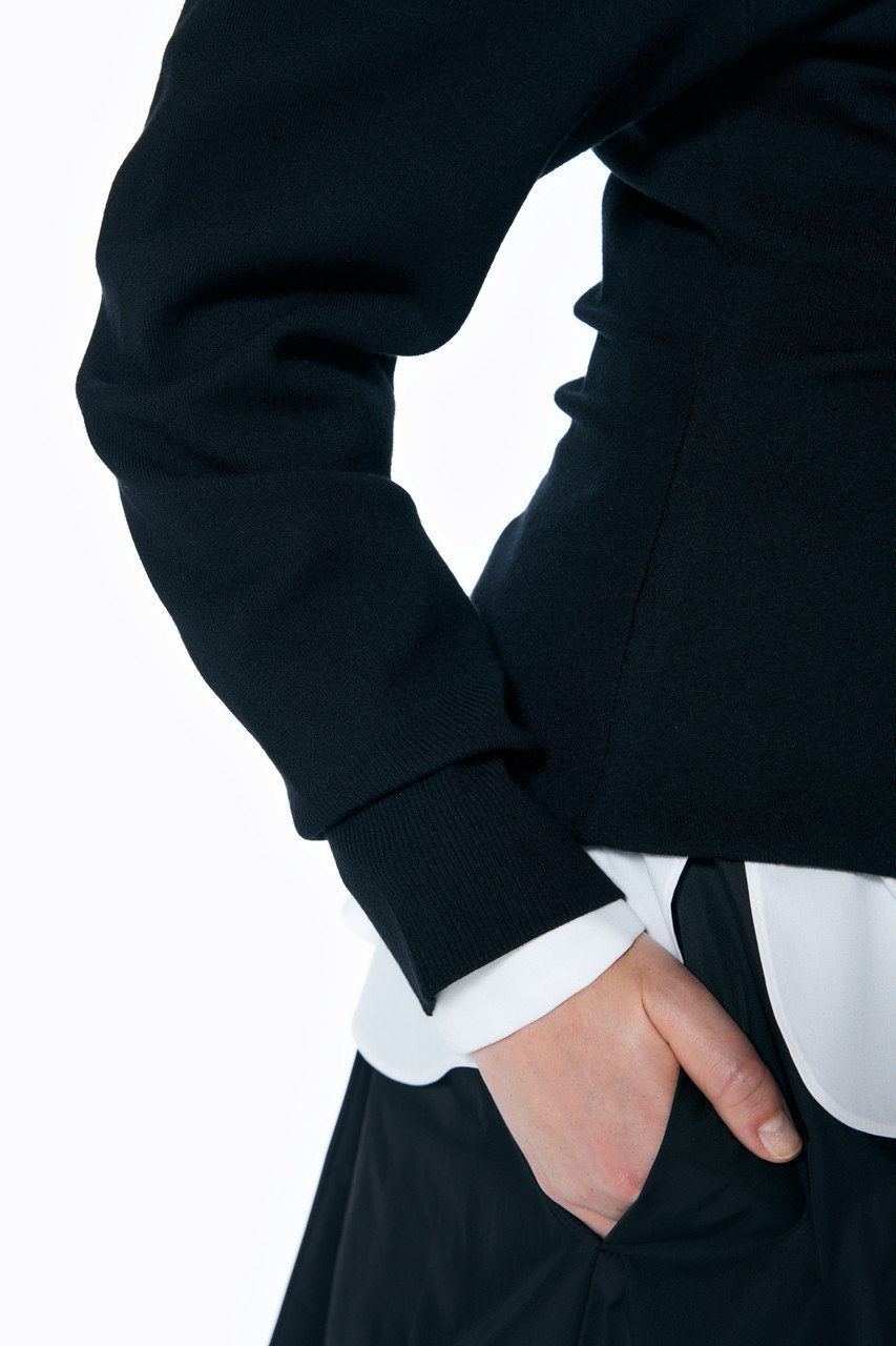 ENFOLD(エンフォルド)｜ローN/C ニットP.O/プルオーバー/ブラック の