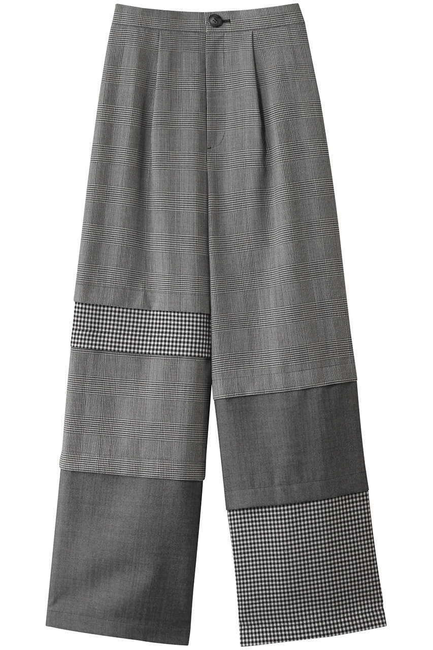 ENFOLD モノトーンチェック Mix ワイド PT/パンツ (ブラック, 36) エンフォルド ELLE SHOP ENFOLD モノトーンチェック Mix ワイド PT/パンツ (ブラック, 36) エンフォルド ELLE SHOP