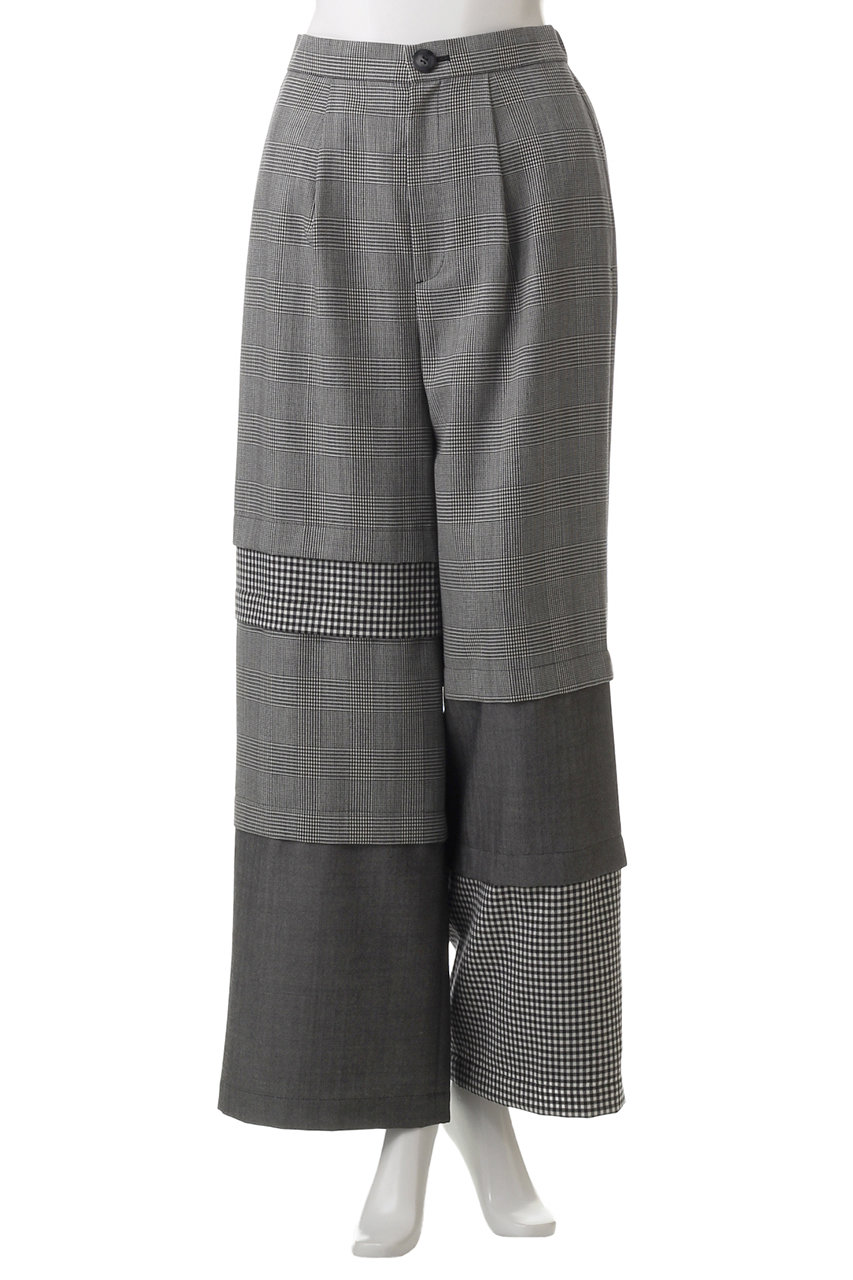 ENFOLD(エンフォルド)｜モノトーンチェック Mix ワイド PT/パンツ