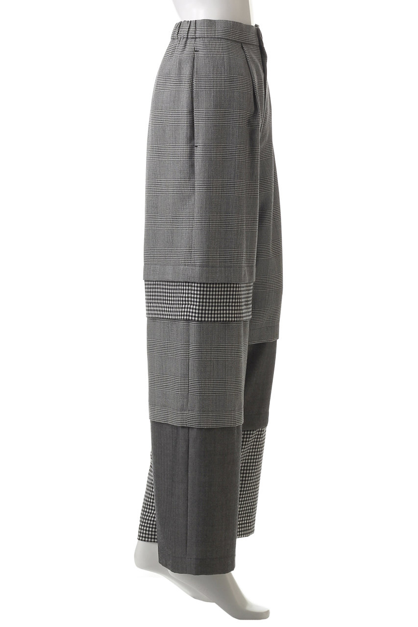 ENFOLD(エンフォルド)｜モノトーンチェック Mix ワイド PT/パンツ  