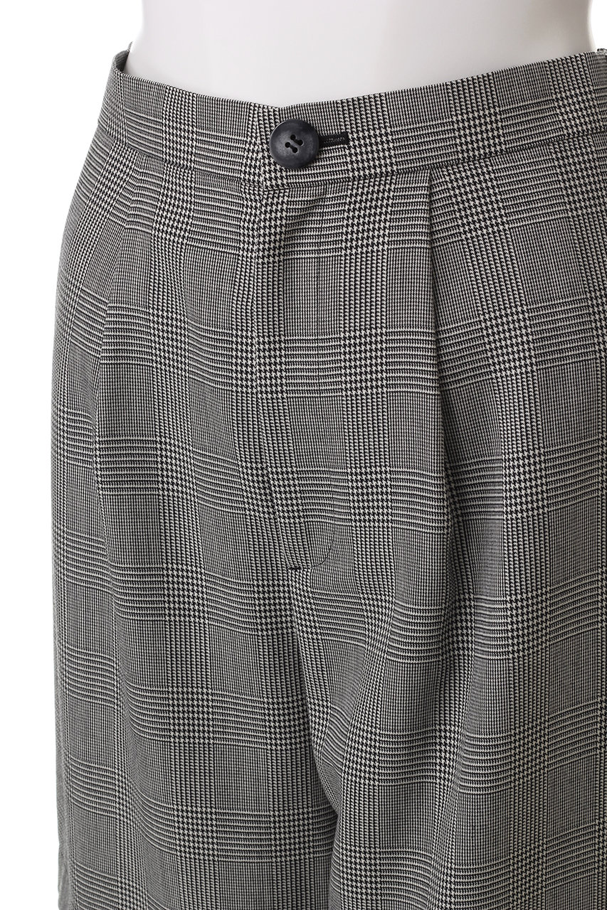 エンフォルド モノトーンチェック ミックスワイドパンツ スラックス  