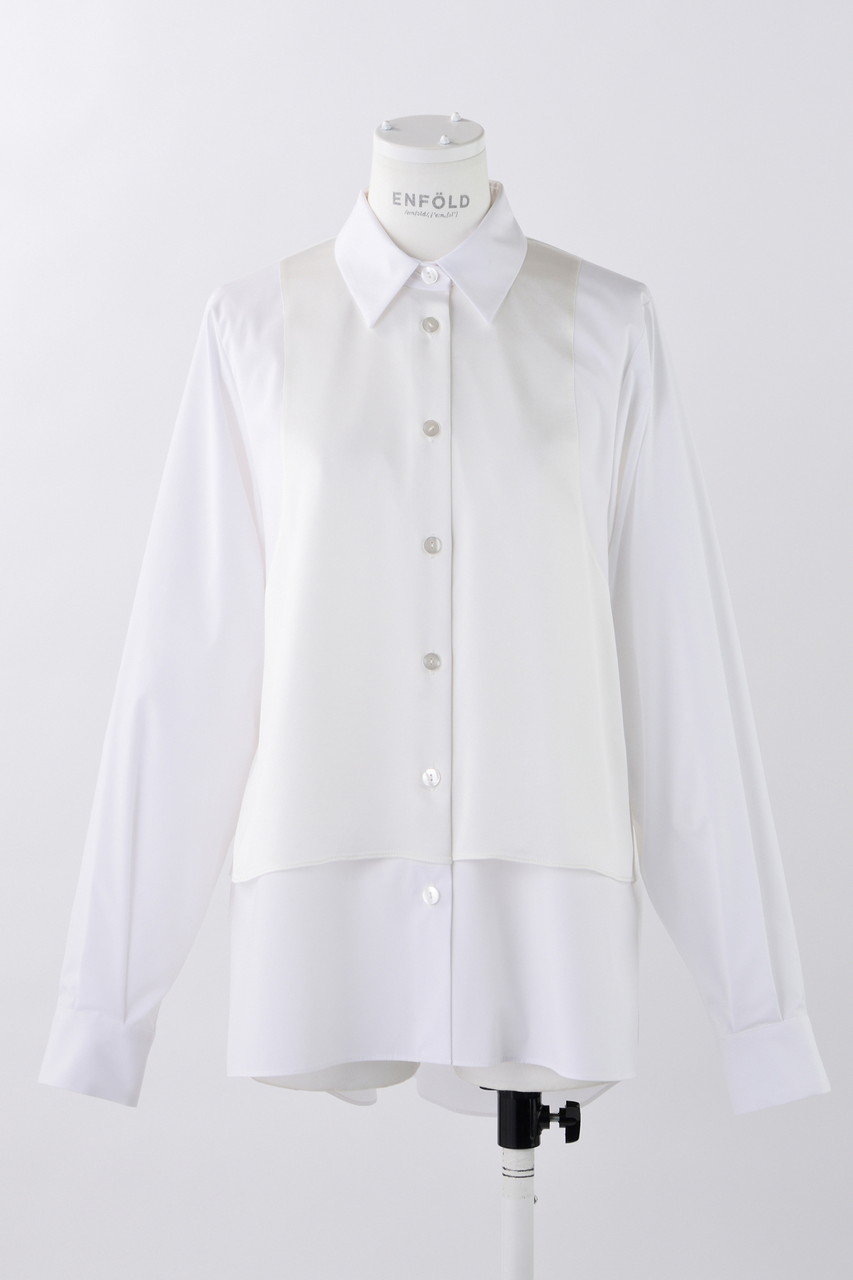 ENFOLD C/PEブロード レイヤーライク SH/シャツ (ホワイト, 38) エンフォルド ELLE SHOP ENFOLD C/PEブロード レイヤーライク SH/シャツ (ホワイト, 38) エンフォルド ELLE SHOP