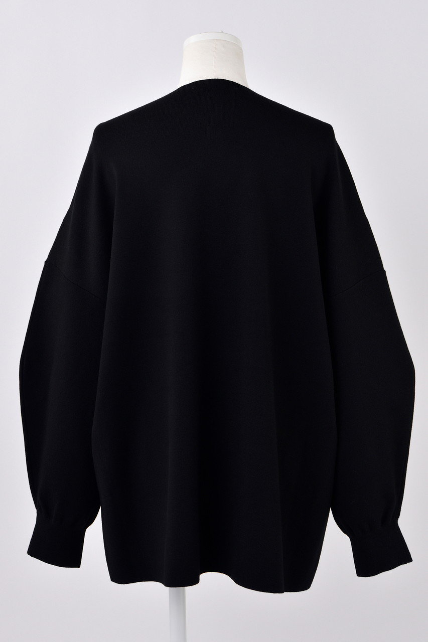 ENFOLD エンフォルド レイヤードリブプルオーバー ブラック エンフォルド 長袖ジョーゼットメンズレイヤードプルオーバー