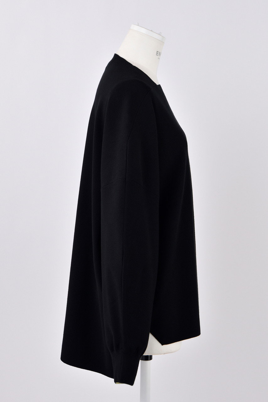 ENFOLD(エンフォルド)｜スクエアN/C BOX PO/プルオーバー/ブラック の