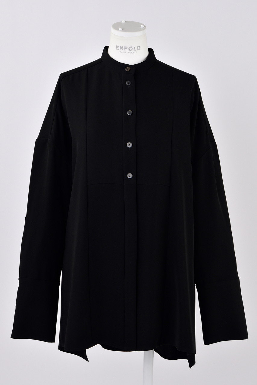 ENFOLD PEツイル スリットSH BL/ブラウス (ブラック, 38) エンフォルド ELLE SHOP ENFOLD PEツイル スリットSH BL/ブラウス (ブラック, 38) エンフォルド ELLE SHOP