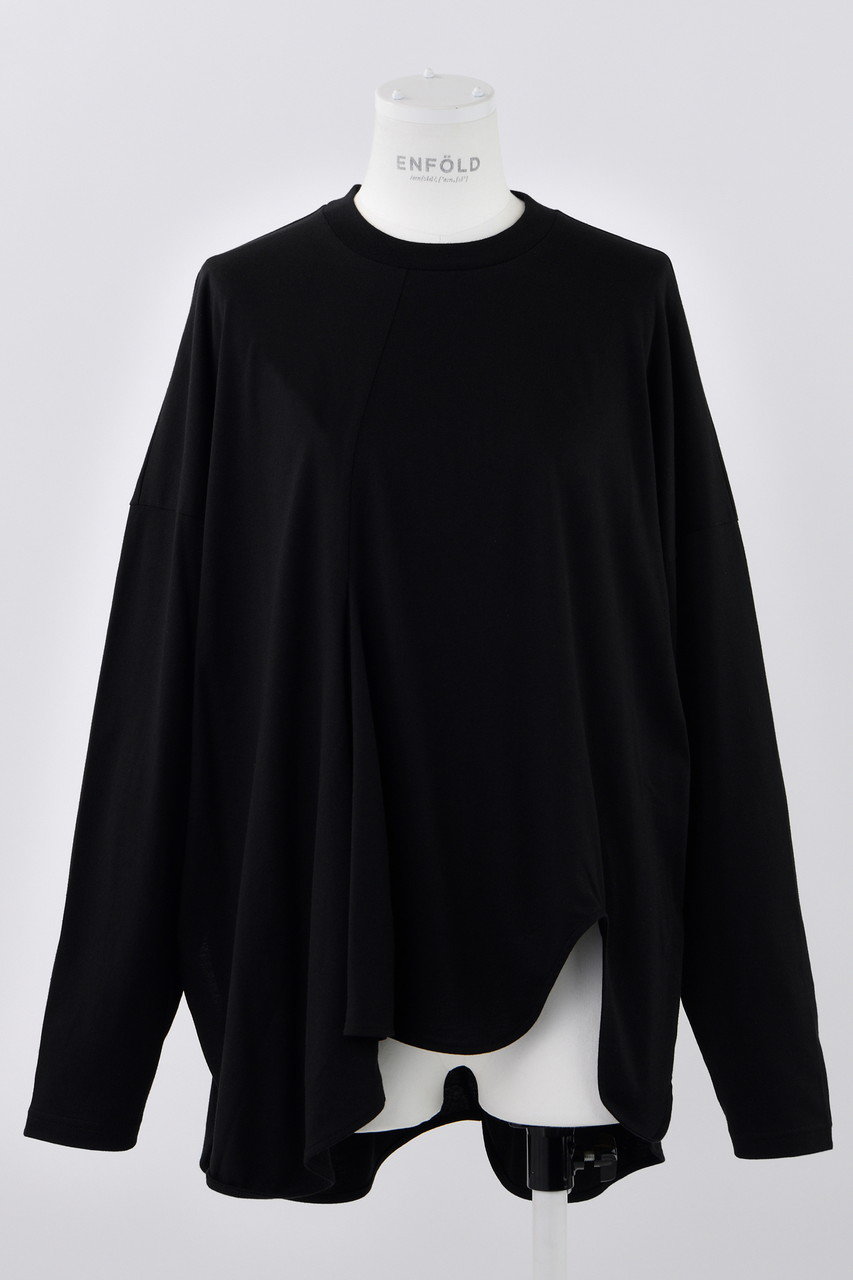 ENFOLD スビン天竺 アシンメドレープロンT (ブラック, 38) エンフォルド ELLE SHOP ENFOLD スビン天竺 アシンメドレープロンT (ブラック, 38) エンフォルド ELLE SHOP