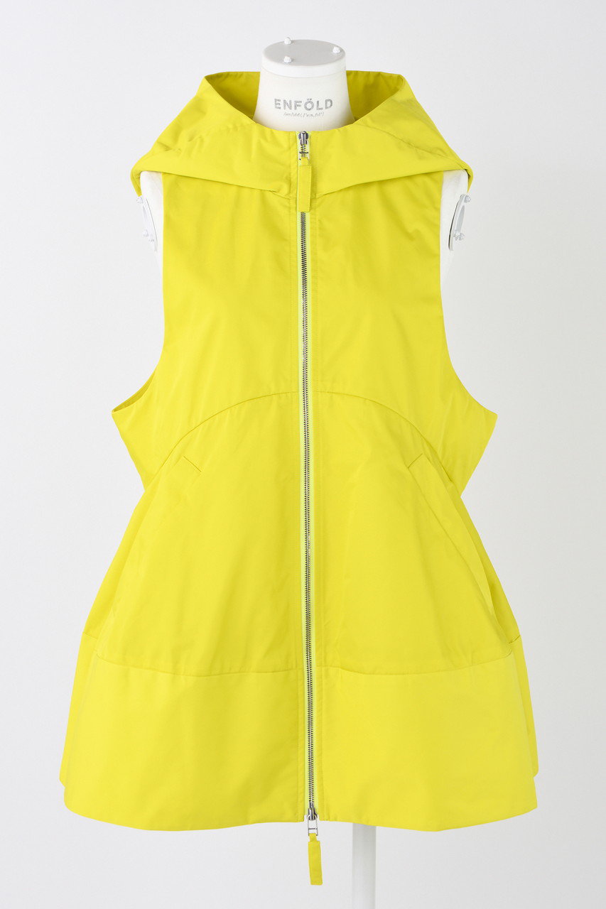 ENFOLD DICROS SOLO Twill フードベスト (グリーン, 38) エンフォルド ELLE SHOP ENFOLD DICROS SOLO Twill フードベスト (グリーン, 38) エンフォルド ELLE SHOP