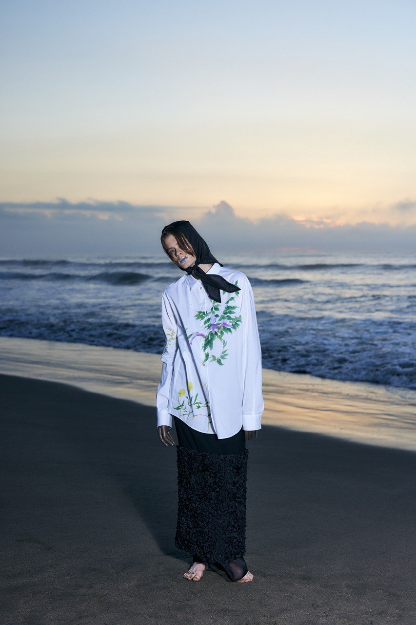 ENFOLD(エンフォルド)｜Seaside plants SH/シャツ/ホワイト の