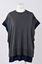 KNIT LAYERED PULLOVER/ニット エンフォルド/ENFOLD チャコールグレー