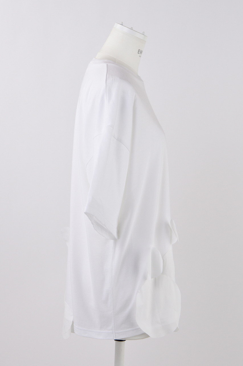 ENFOLD(エンフォルド)｜CIRCLE-HEM T-SHIRT/シャツ/ホワイト の通販