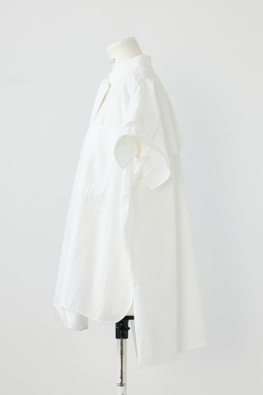 ENFOLD ドレープスリーブシャツ ホワイト ENFOLD(エンフォルド)｜ROLL-UP SLEEVES SHIRT/シャツ/ホワイト