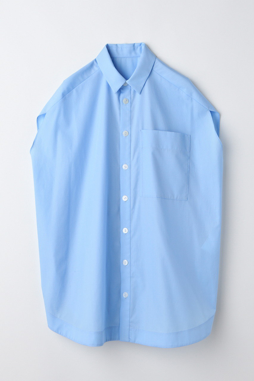 ENFOLD CIRCLE SLEEVELESS-SHIRT/シャツ (ライトブルー, 38) エンフォルド ELLE SHOP ENFOLD CIRCLE SLEEVELESS-SHIRT/シャツ (ライトブルー, 38) エンフォルド ELLE SHOP