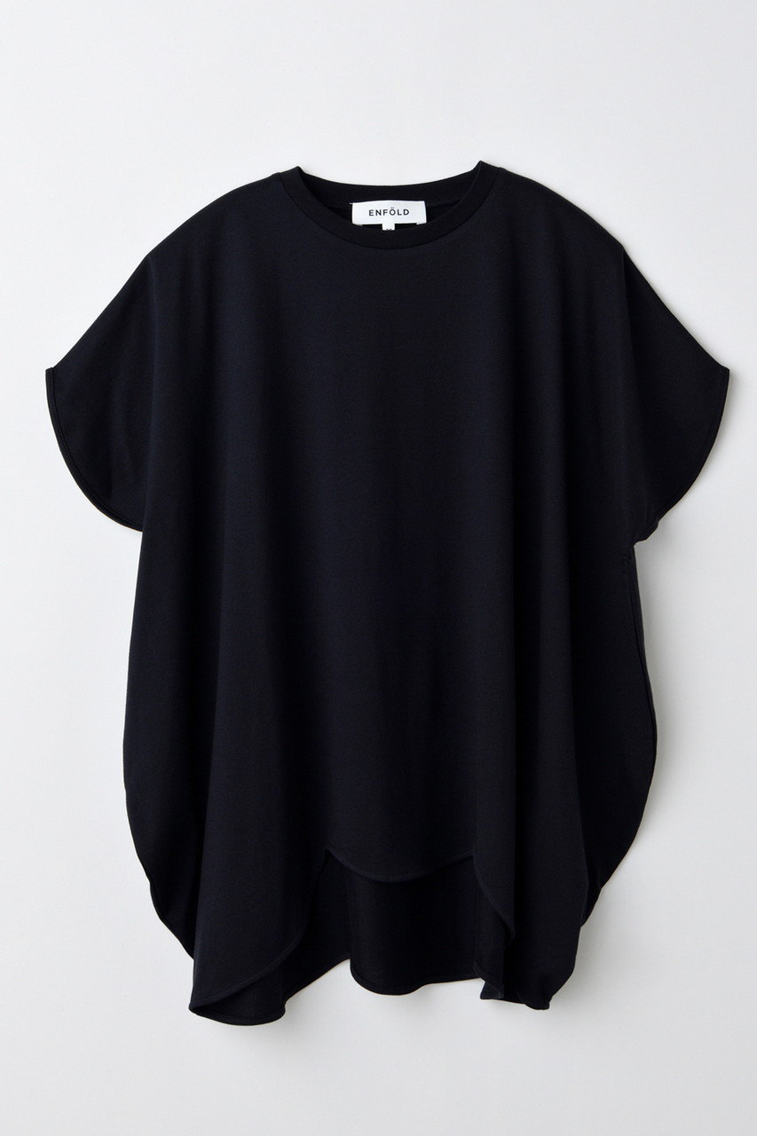 ENFOLD SCALLOP WIDE T-SHIRT/Tシャツ (ブラック, 38) エンフォルド ELLE SHOP ENFOLD SCALLOP WIDE T-SHIRT/Tシャツ (ブラック, 38) エンフォルド ELLE SHOP