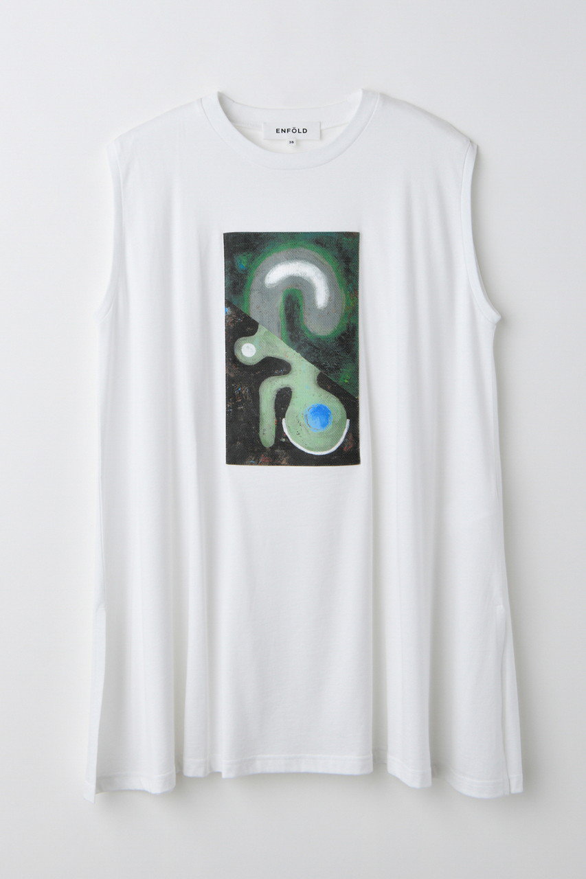 ENFOLD DRAWING-PRINT TANK-TOP/タンクトップ (ホワイト, 38) エンフォルド ELLE SHOP ENFOLD DRAWING-PRINT TANK-TOP/タンクトップ (ホワイト, 38) エンフォルド ELLE SHOP