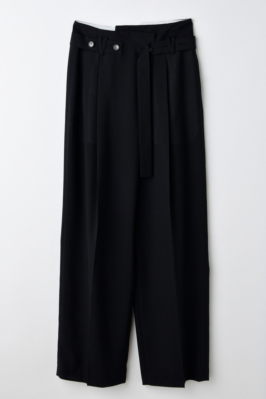 ENFOLD BELT WIDE-STRAIGHT TROUSERS/トラウザー・パンツ (ブラック, 36) エンフォルド ELLE SHOP ENFOLD BELT WIDE-STRAIGHT TROUSERS/トラウザー・パンツ (ブラック, 36) エンフォルド ELLE SHOP