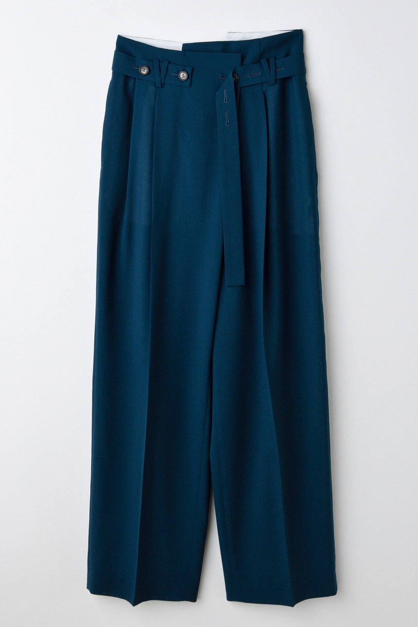 ENFOLD BELT WIDE-STRAIGHT TROUSERS/トラウザー・パンツ (ダークブルー, 36) エンフォルド ELLE SHOP ENFOLD BELT WIDE-STRAIGHT TROUSERS/トラウザー・パンツ (ダークブルー, 36) エンフォルド ELLE SHOP