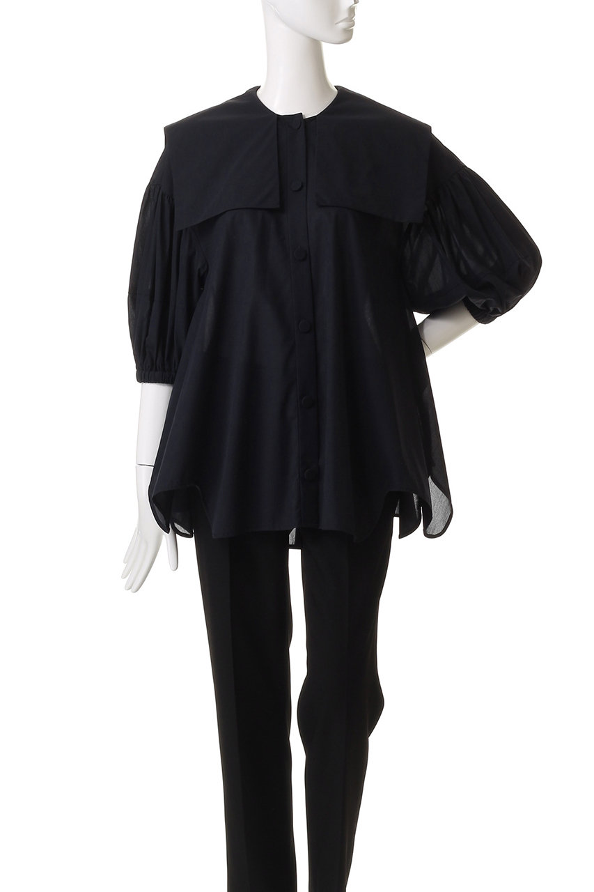エンフォルド ENFOLD LAYERED-CUFF BLOUSE 38 黒