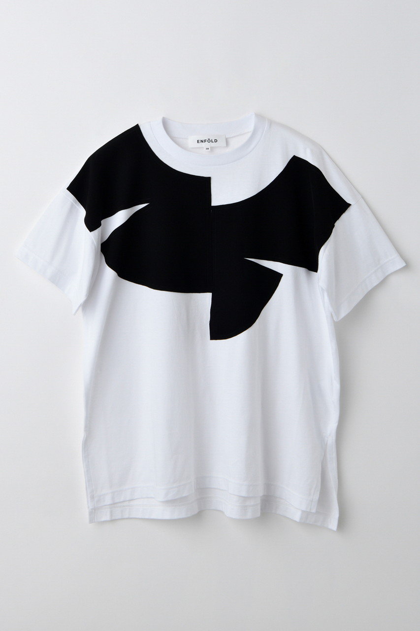 ENFOLD COLLAR DOCKING T-SHIRT/Tシャツ (ホワイト, 38) エンフォルド ELLE SHOP ENFOLD COLLAR DOCKING T-SHIRT/Tシャツ (ホワイト, 38) エンフォルド ELLE SHOP