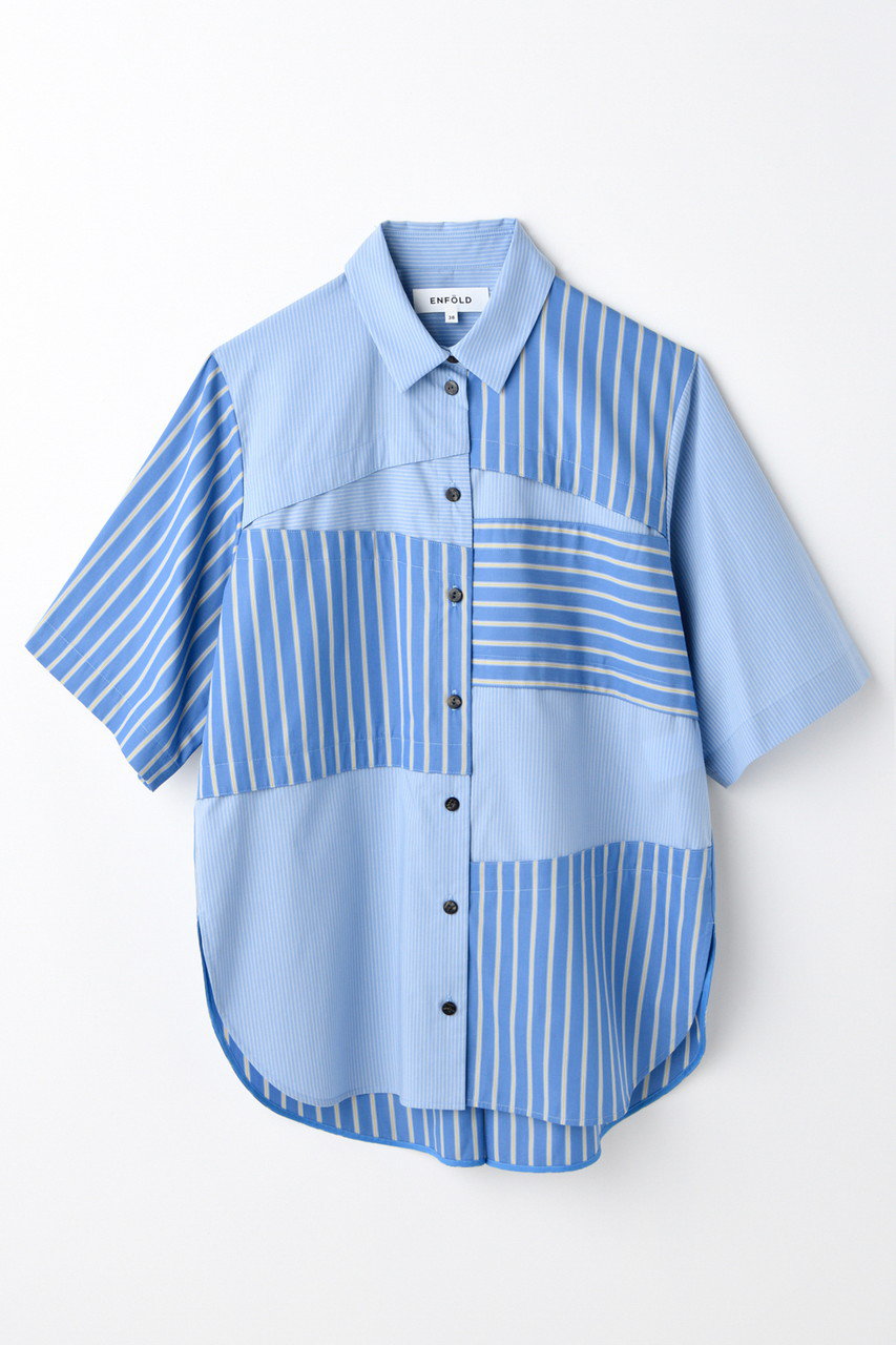 ENFOLD STEP SHIRT/シャツ (ブルー, 38) エンフォルド ELLE SHOP ENFOLD STEP SHIRT/シャツ (ブルー, 38) エンフォルド ELLE SHOP
