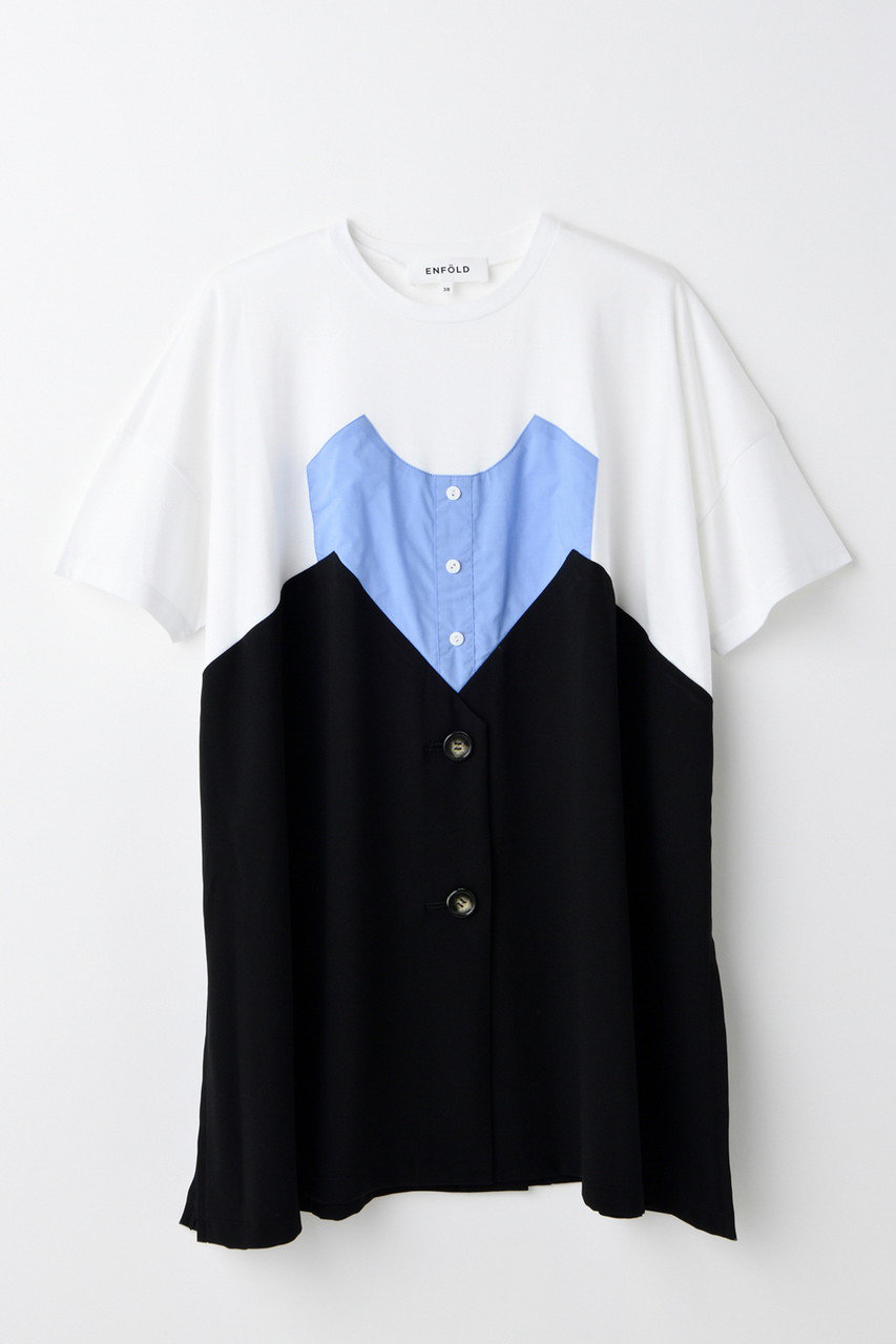 ENFOLD LAYERED-LIKE T-SHIRT/Tシャツ (ホワイト, 38) エンフォルド ELLE SHOP ENFOLD LAYERED-LIKE T-SHIRT/Tシャツ (ホワイト, 38) エンフォルド ELLE SHOP
