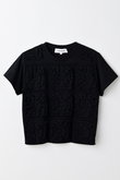 新品　新作　完売品　ENFOLDエンフォルド　ラッフルモチーフTシャツ　ブラック ENFOLD(エンフォルド)｜RUFFLE-MOTIF T-SHIRT/Tシャツ/ホワイト の通販