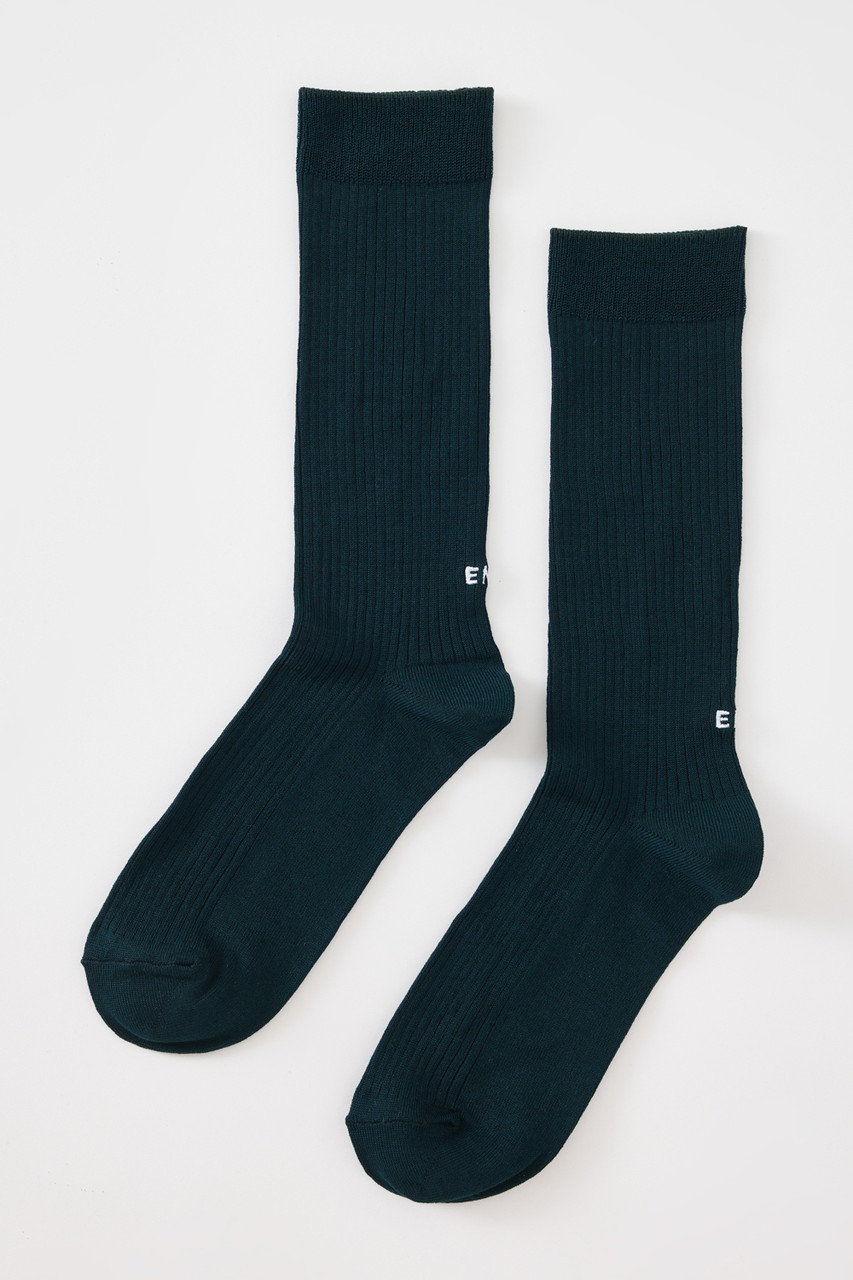 ENFOLD EMBROIDERY HIGH-GAUGE SOCKS/ソックス (ダークグリーン, 38) エンフォルド ELLE SHOP ENFOLD EMBROIDERY HIGH-GAUGE SOCKS/ソックス (ダークグリーン, 38) エンフォルド ELLE SHOP