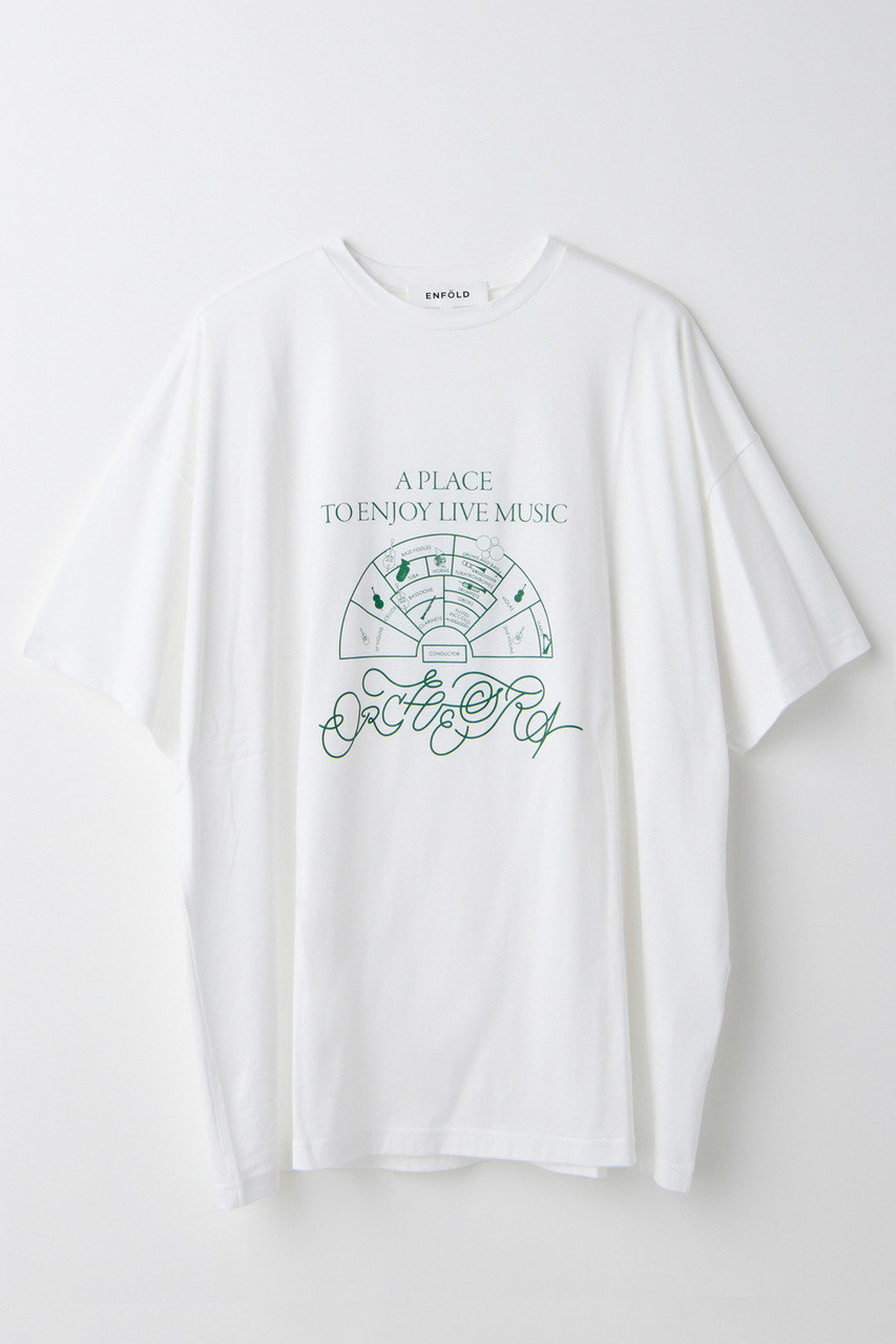 ENFOLD ORCHESTRA T-SHIRT/Tシャツ (ホワイト, 38) エンフォルド ELLE SHOP ENFOLD ORCHESTRA T-SHIRT/Tシャツ (ホワイト, 38) エンフォルド ELLE SHOP
