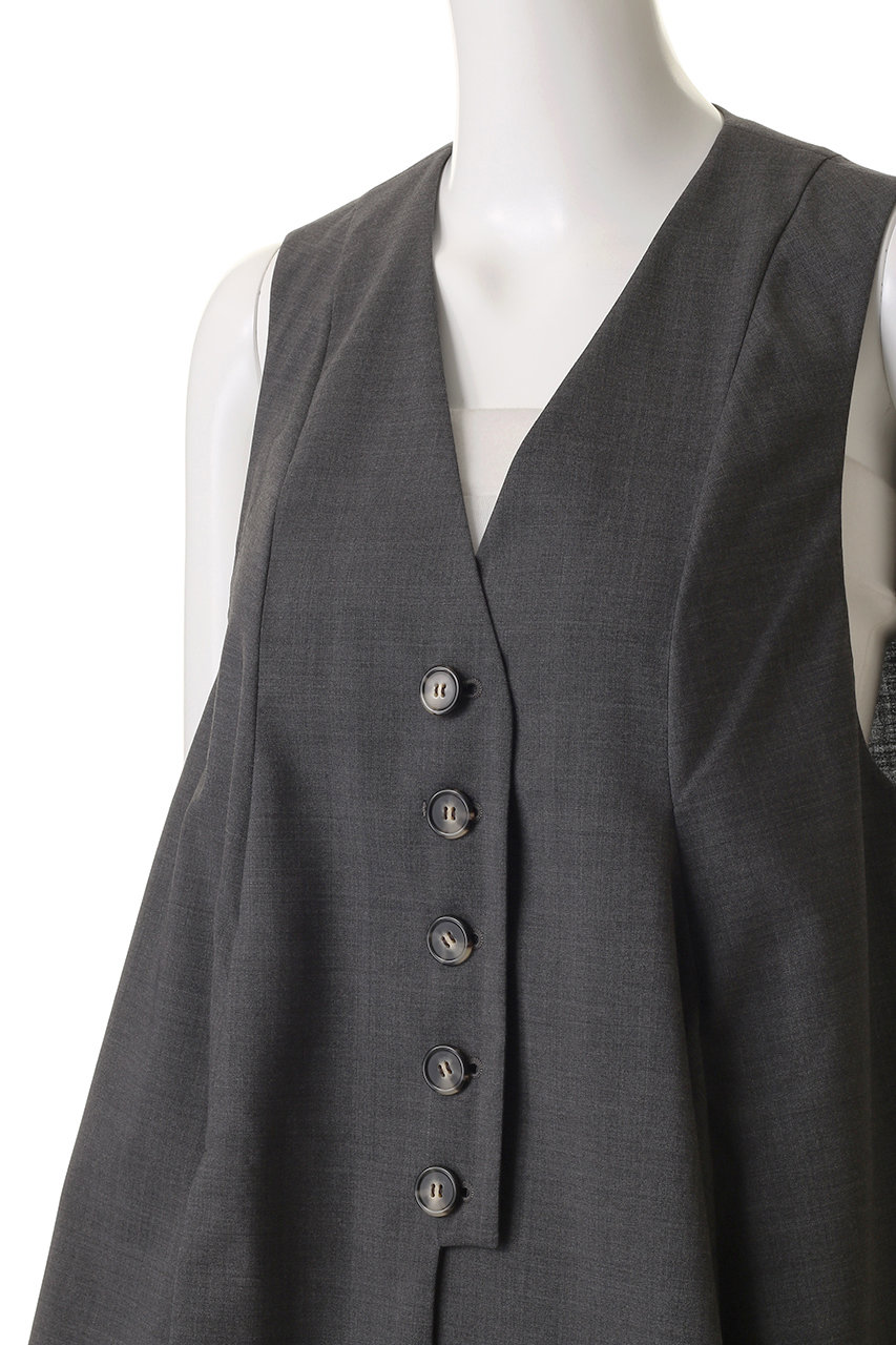 ENFOLD(エンフォルド)｜FLARE VEST/ベスト/チャコールグレー の